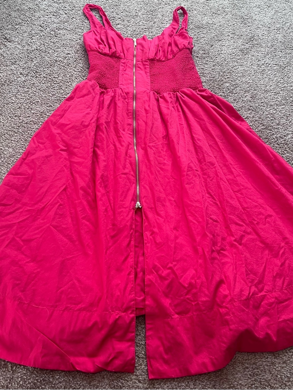 Anthropologie Square Neck Tommie Midi D medium petite Pink Front Zip Dress